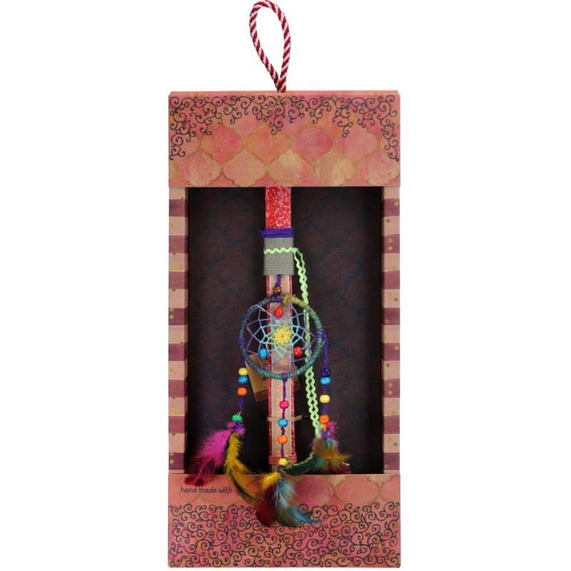 Easter Candle Mini Rainbow Hemp Dreamcatcher