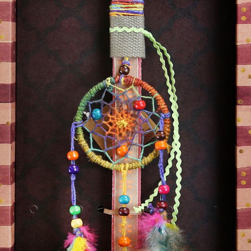 Easter Candle Mini Rainbow Hemp Dreamcatcher