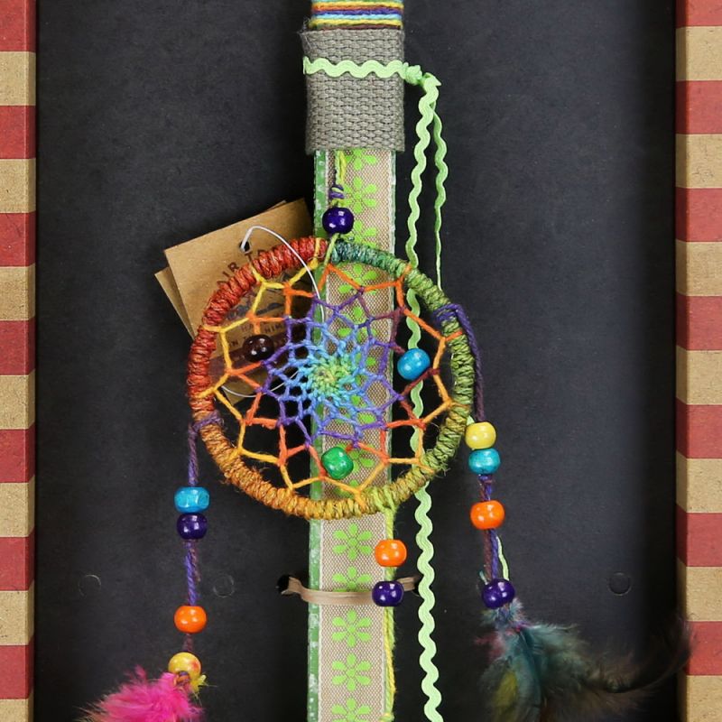 Easter Candle Mini Rainbow Hemp Dreamcatcher