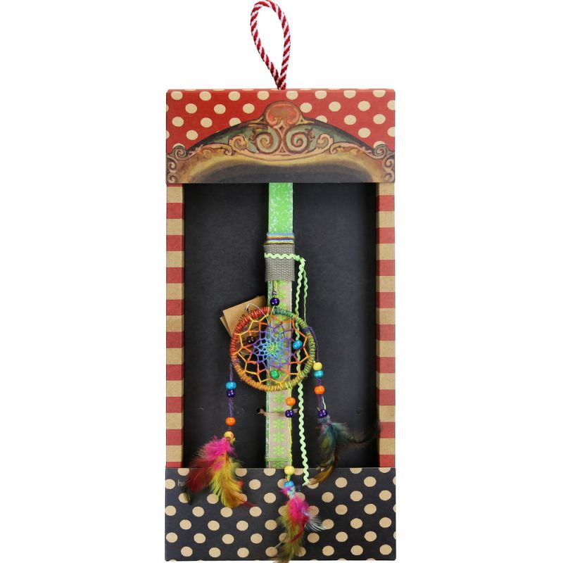 Easter Candle Mini Rainbow Hemp Dreamcatcher