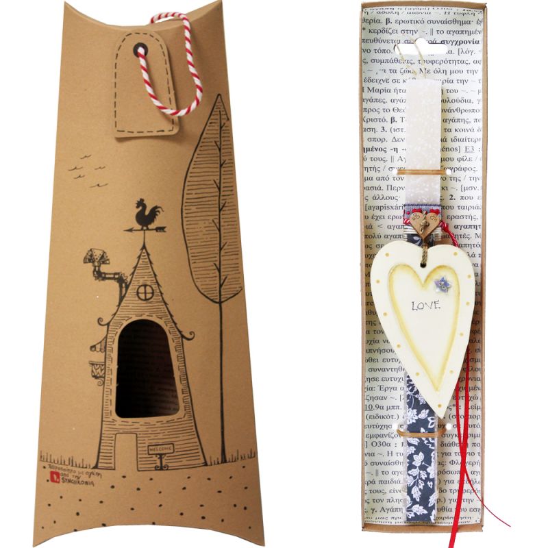 Easter Candle -Cream long heart-Love