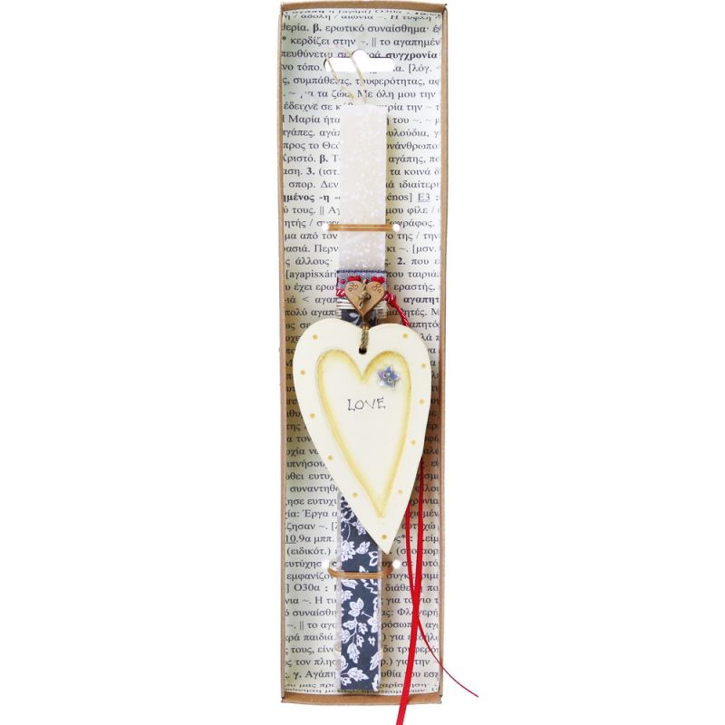 Easter Candle -Cream long heart-Love