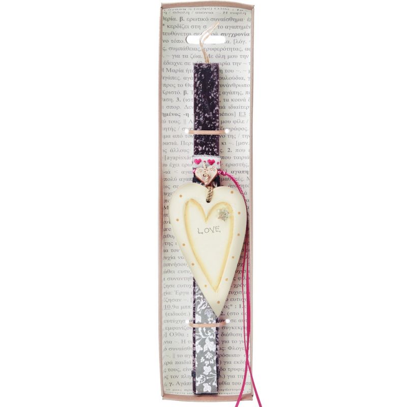 Easter Candle -Cream long heart-Love