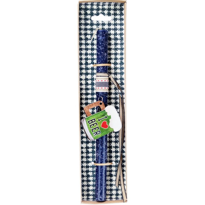 Λαμπάδα Μπρελόκ ποτήρι μπύρα - Μπλε