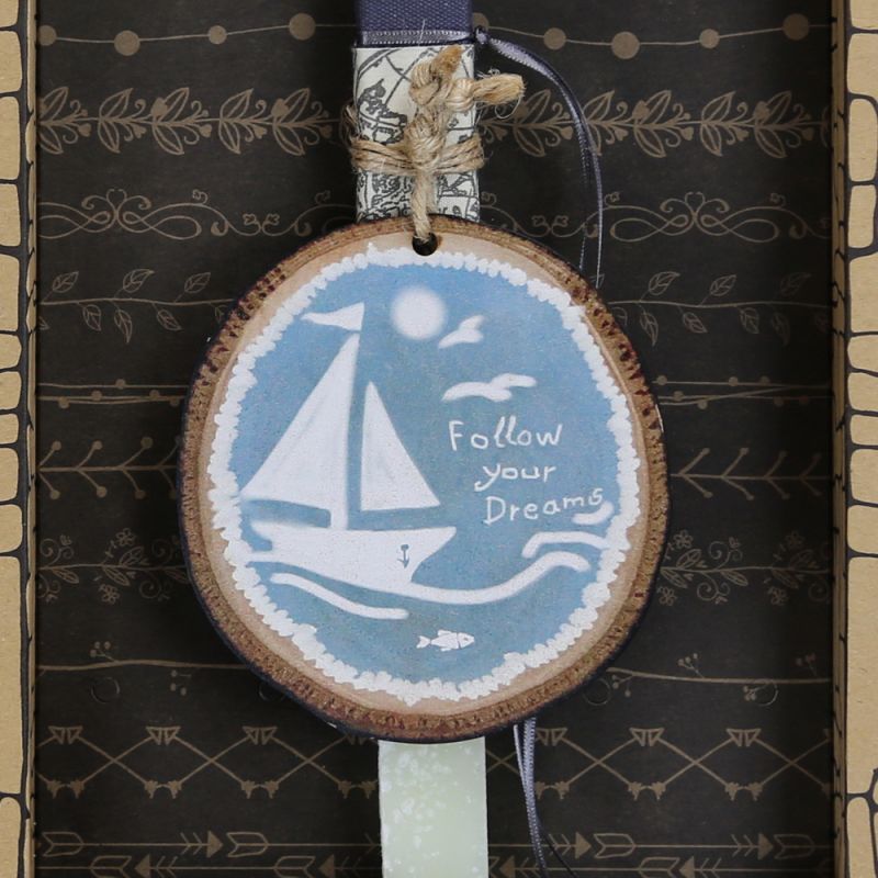 Easter Candle Boat wooden hanger - Fsailing