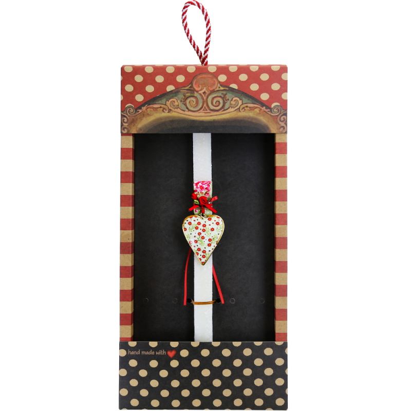 Easter Candle Small floral design hanging heart