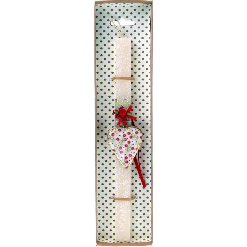 Easter Candle Small floral design hanging heart