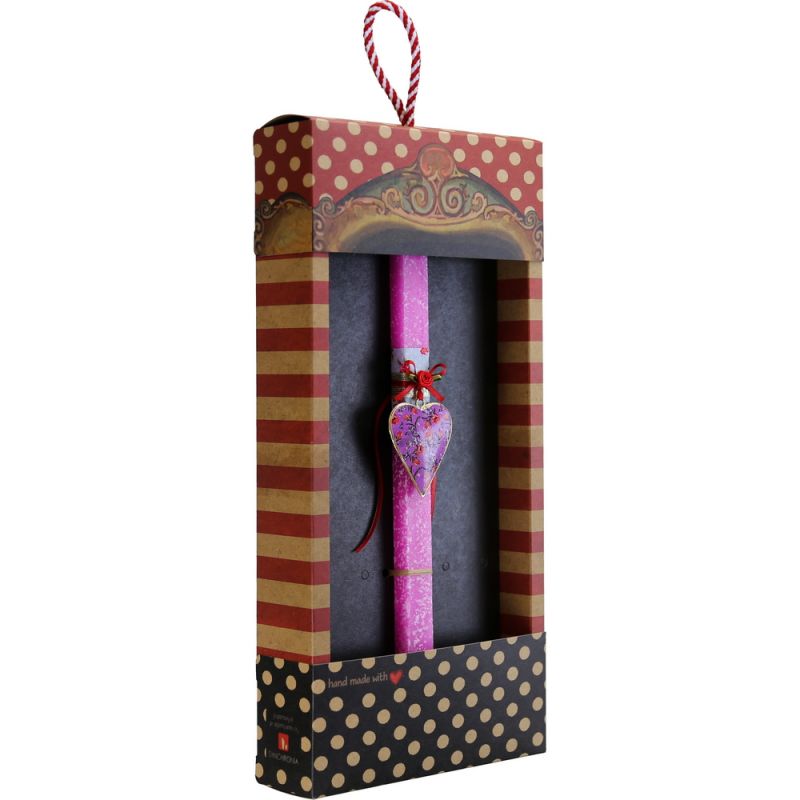 Easter Candle Small floral design hanging heart