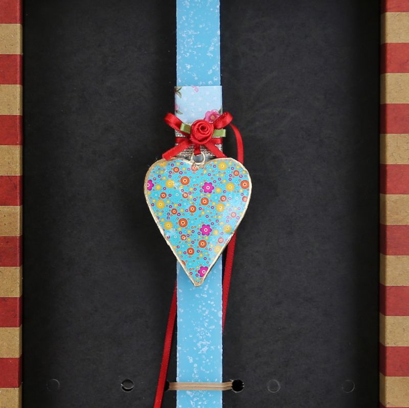 Easter Candle Small floral design hanging heart