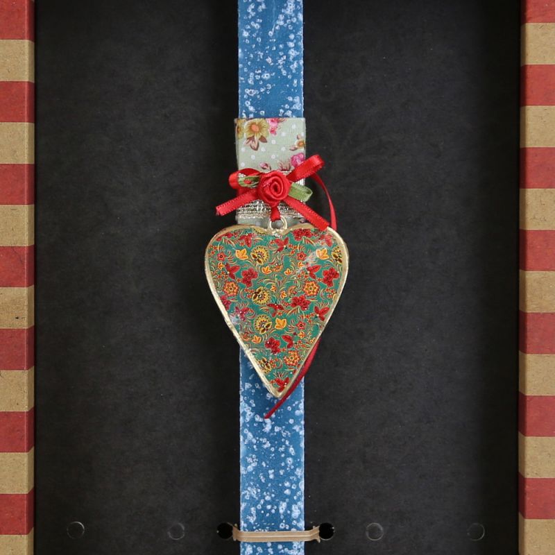 Easter Candle Small floral design hanging heart