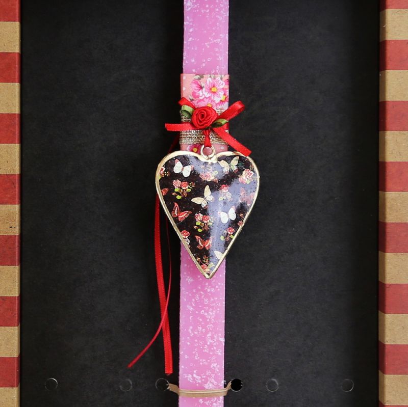 Easter Candle Small floral design hanging heart