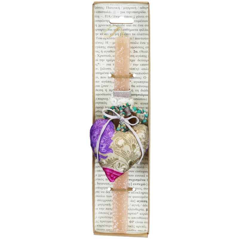Easter Candle recycled sari hear