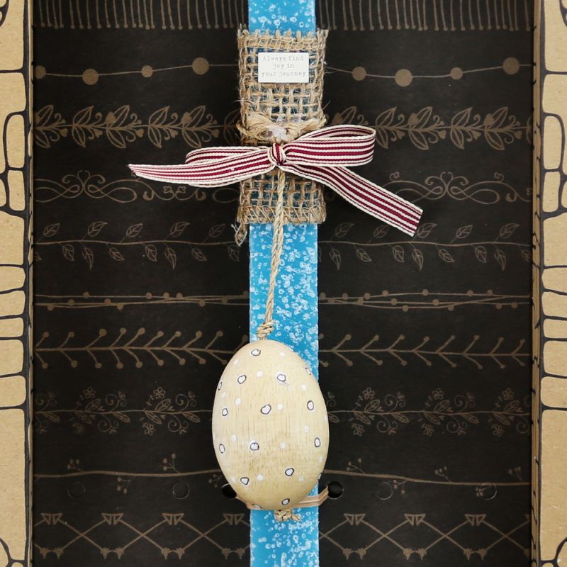 Easter Candle wooden egg-Dots