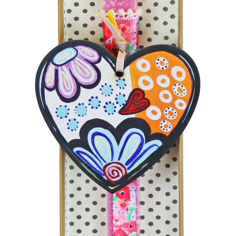 Easter Candle Hanging painted heart