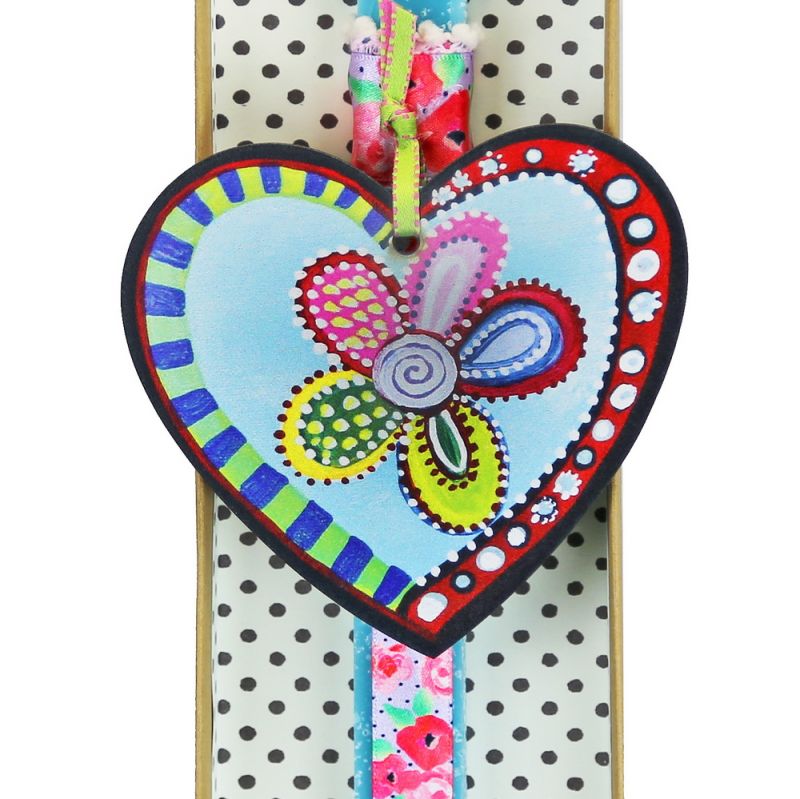 Easter Candle Hanging painted heart