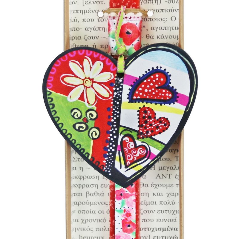 Easter Candle Hanging painted heart