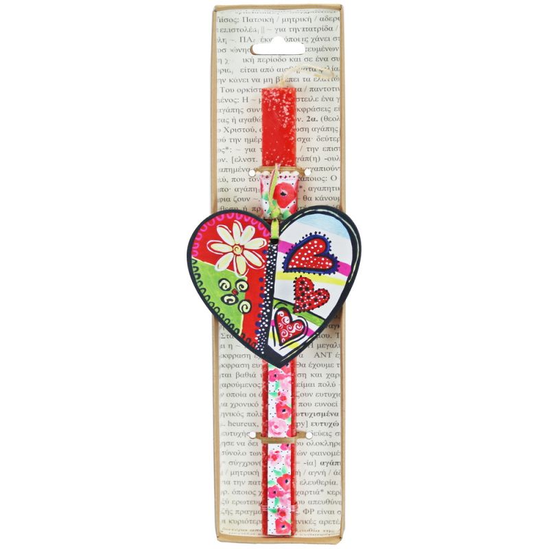 Easter Candle Hanging painted heart