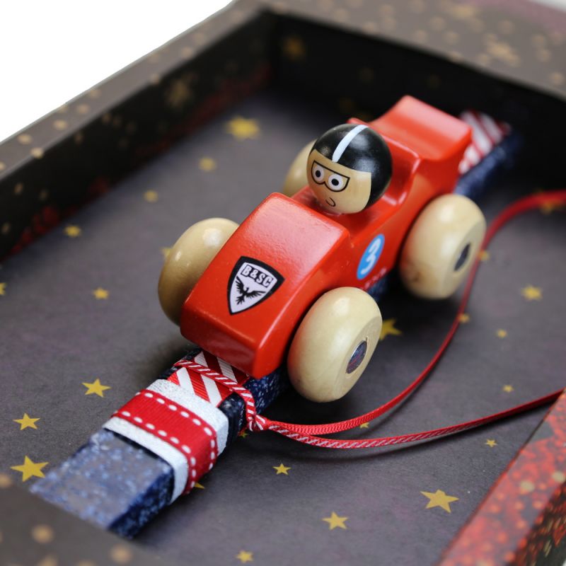 Easter Candle Wooden car with  driver