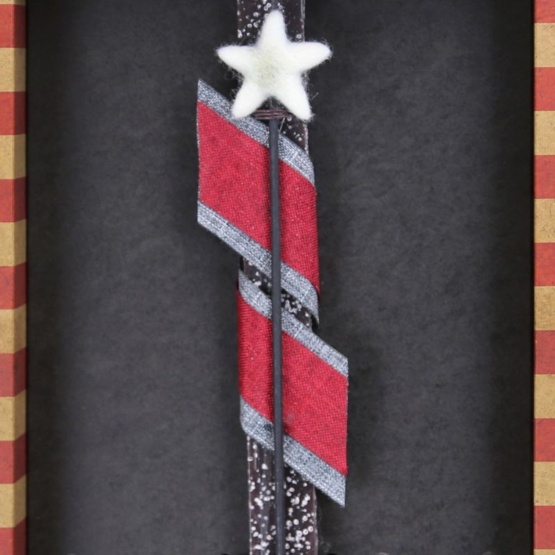 Easter Candle Felt star wand-Grey