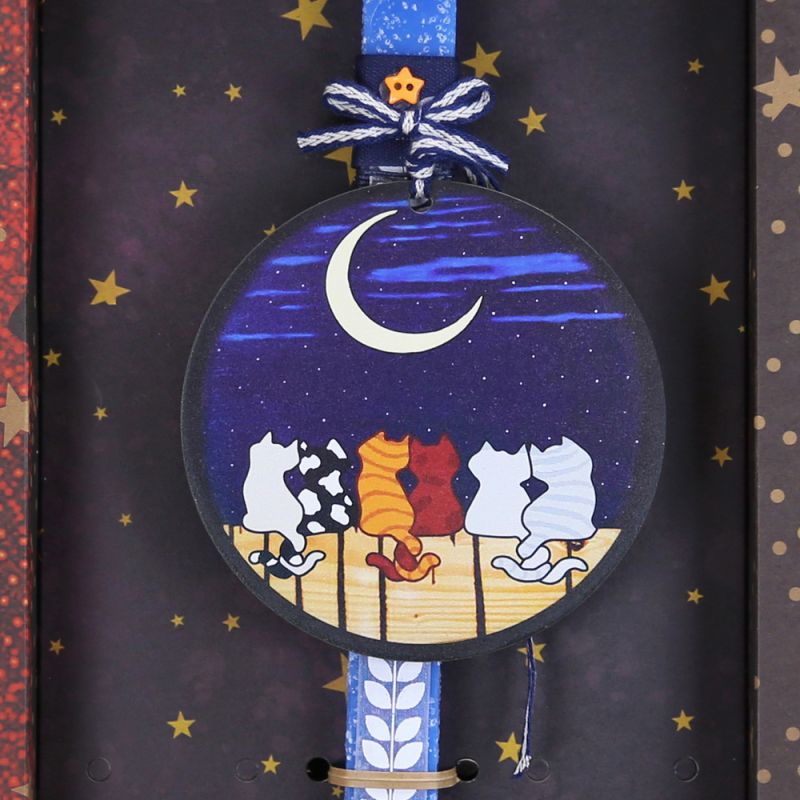 Easter Candle Cats looking at the moon ornament