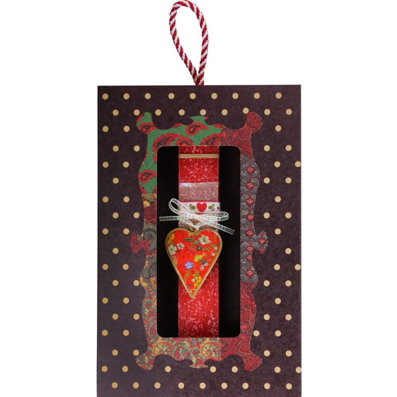 Λαμπάδα Καρδιά φλοράλ μικρή - κόκκινη