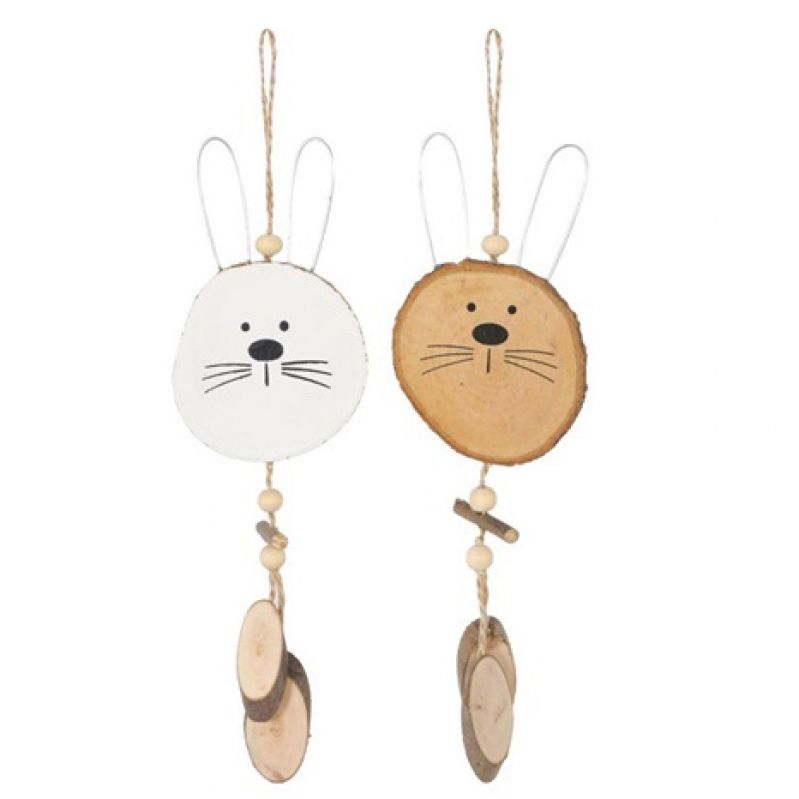 Hanger rabbit wood 22cm 2pc 