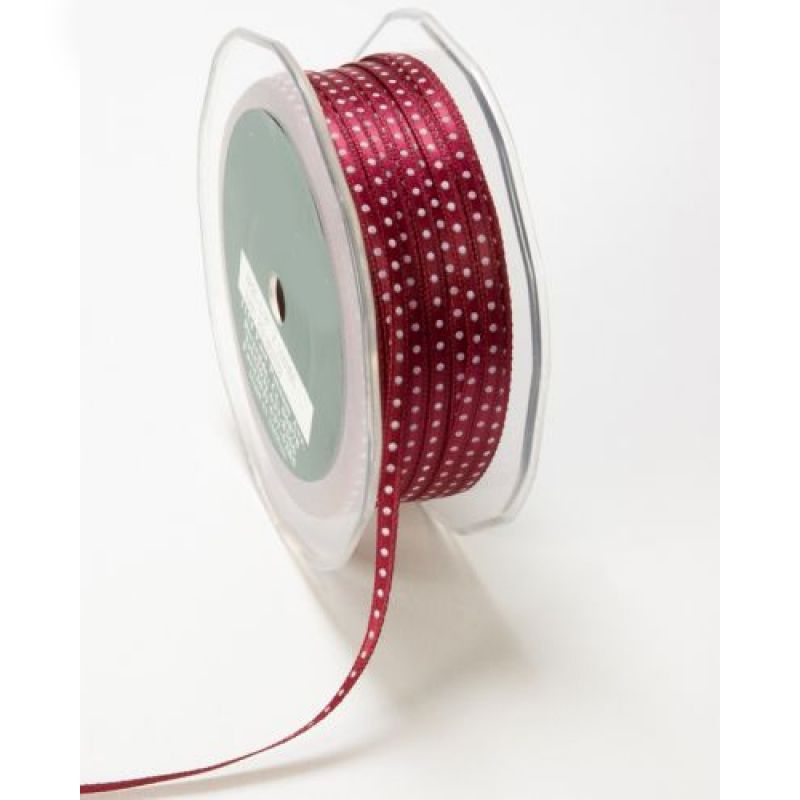 Κορδέλα 1μ. Μπορντό με λευκή βούλα