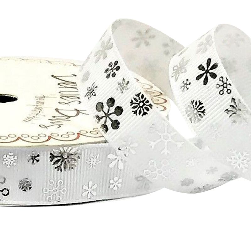 Κορδέλα 25μ. Λευκή με νιφάδες 16χιλ.