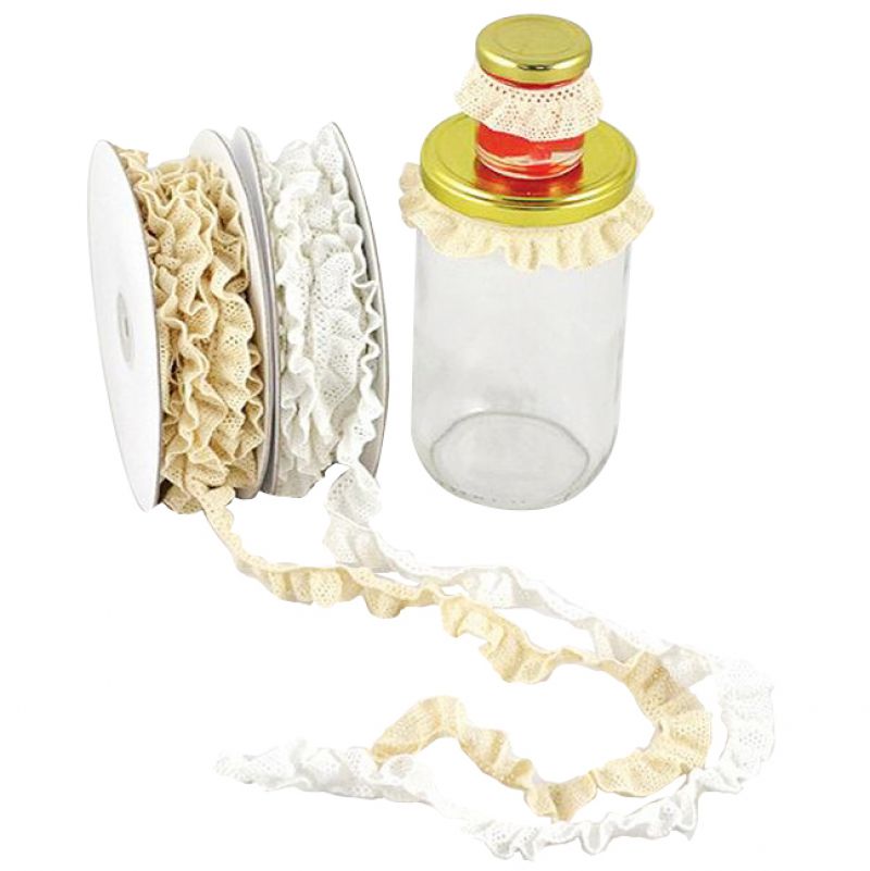 Κορδέλα 9μ. ELASTIC LACE RIBBON 20χιλ. - Λευκό