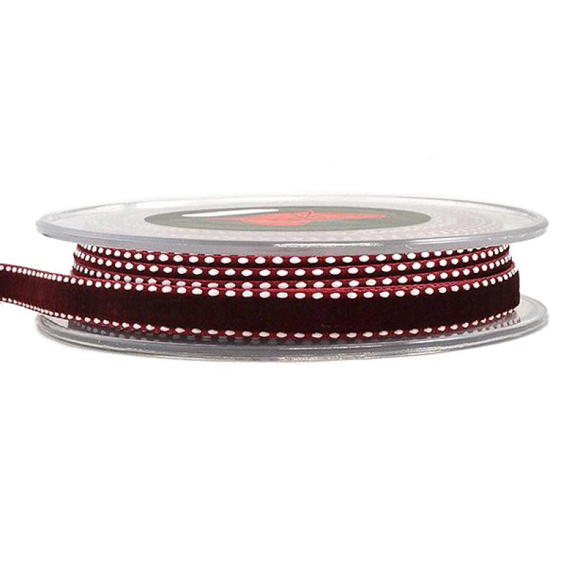 Κορδέλα 9μ. VELVET STICH SELVAGE 10χιλ.-ΜΠΟΡΝΤΟ