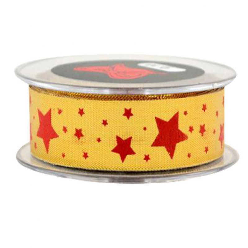 Κορδέλα 9μ. GLOSS LITTLE STAR 23χιλ.-ΧΡΥΣΟ-ΚΟΚΚΙΝΟ