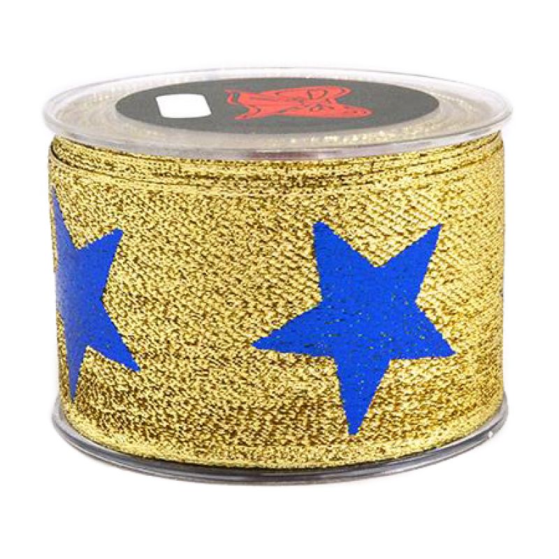 Κορδέλα 9μ. PALERMO METALLIC STAR 5εκ. - Μπλε