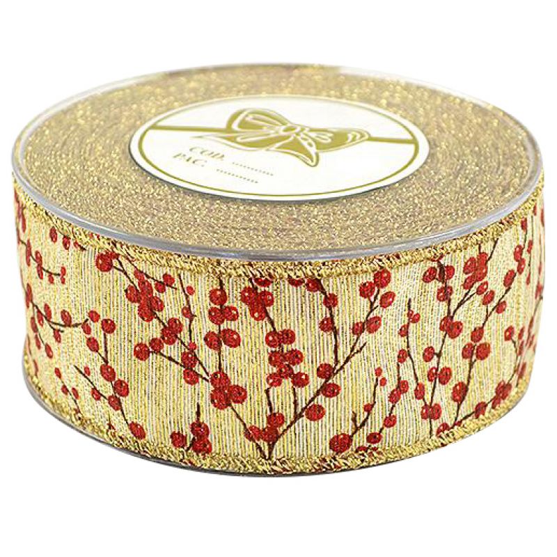 Κορδέλα 9μ. METALLIC MISTLETOE 43χιλ.-ΧΡΥΣΟ