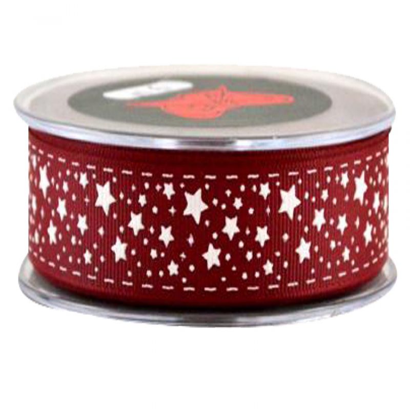 Κορδέλα 9μ. GRO  STARS AND STITCHES 38χιλ.-ΜΠΟΡΝΤΩ