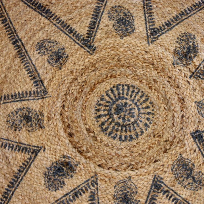 Round printed jute mat 90cm