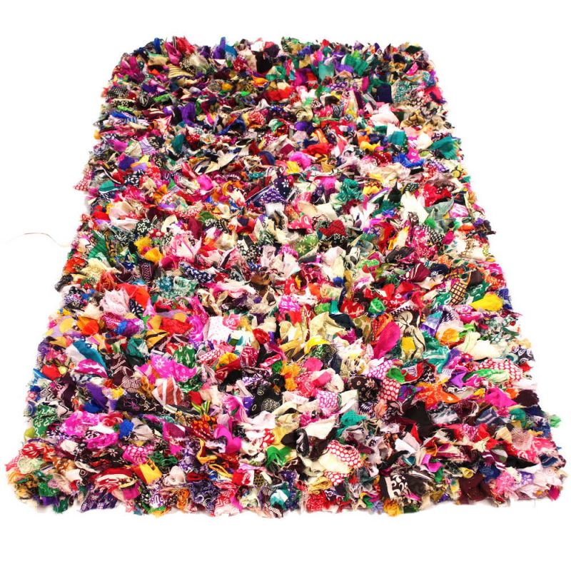 Large Shaggy Patterned Rag Rug