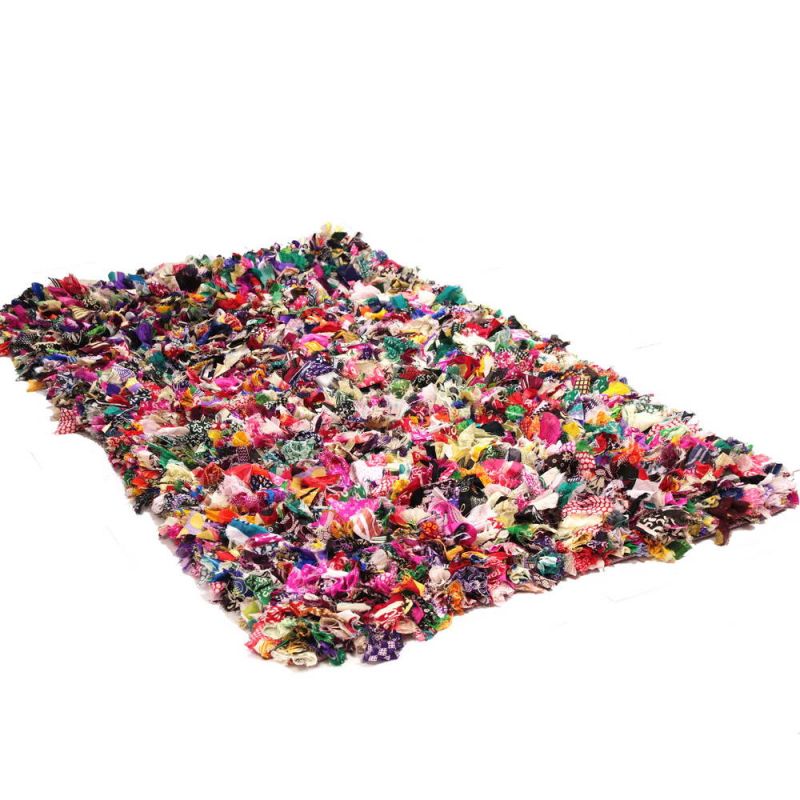 Large Shaggy Patterned Rag Rug