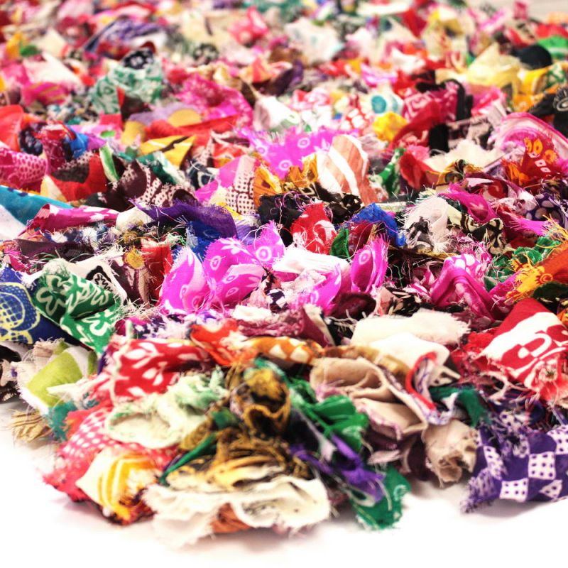 Large Shaggy Patterned Rag Rug