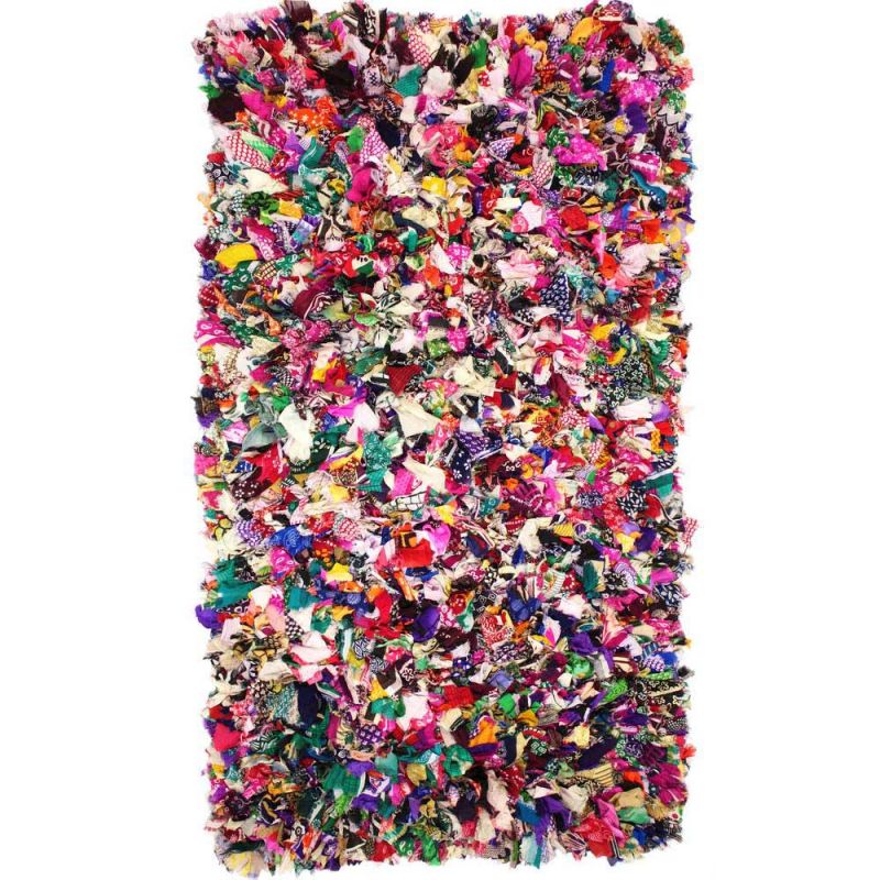 Large Shaggy Patterned Rag Rug