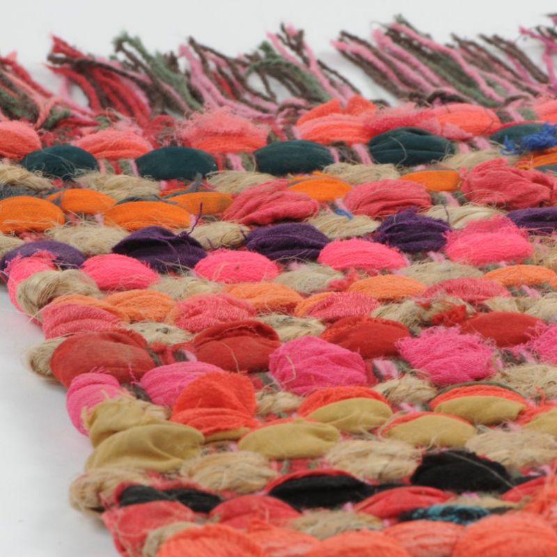 Multi colour slub rag rug 50x80cm