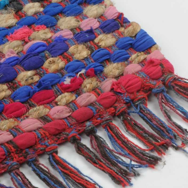 Multi colour slub rag rug 50x80cm