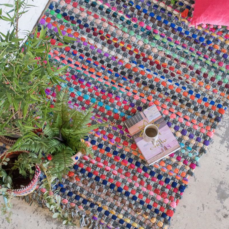 Multi colour slub rag rug 50x80cm