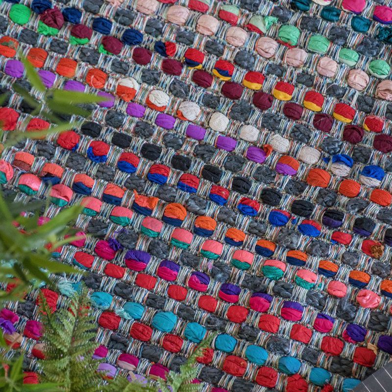 Multi colour slub rag rug 50x80cm