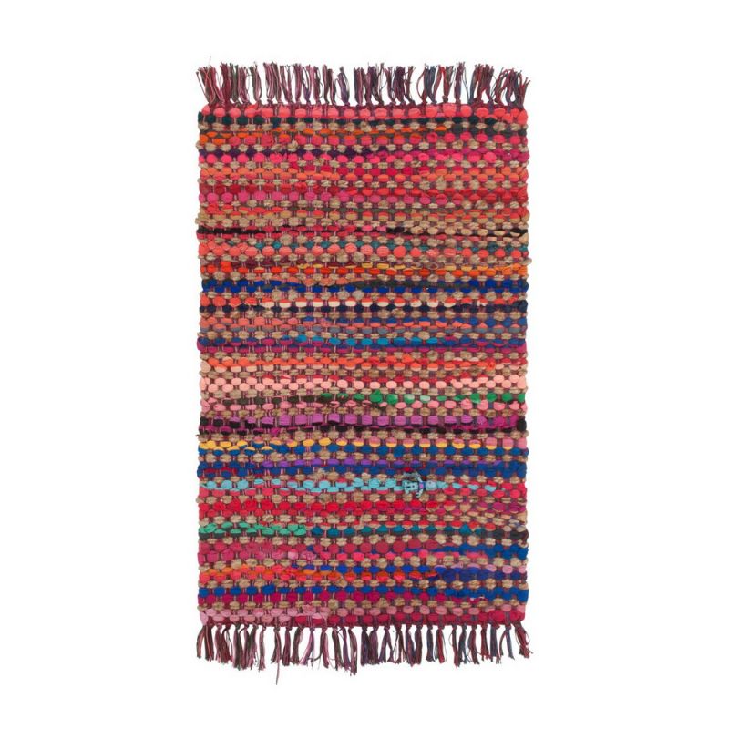 Multi colour slub rag rug 50x80cm