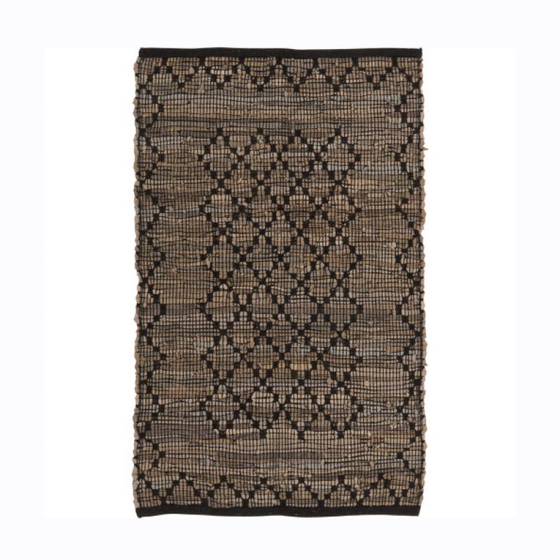 Leather diamond weave rug 90x150cm