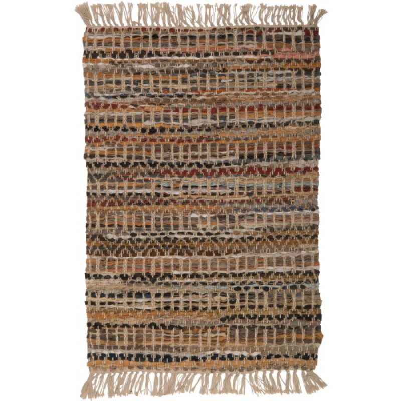 Evka leather, jute & cotton rug 60x90cm?