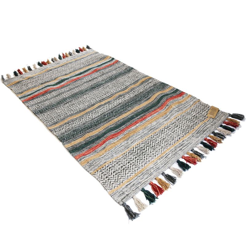 Antara cotton hand loom rug 90x150cm - GREEN