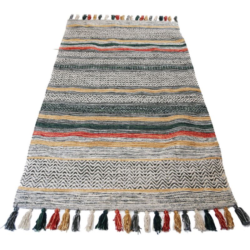 Antara cotton hand loom rug 90x150cm - GREEN