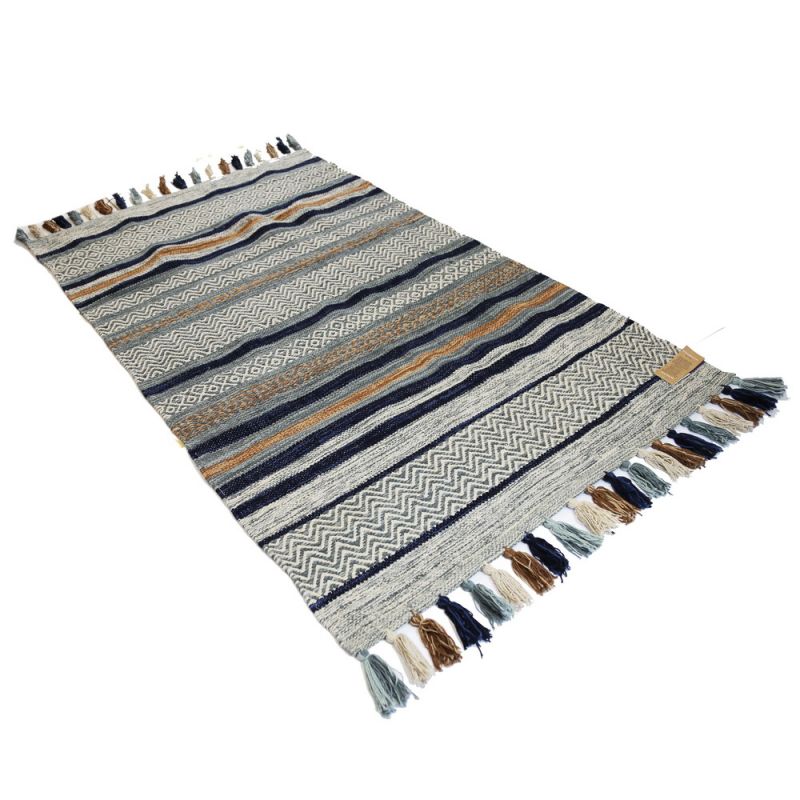 Antara cotton hand loom rug 90x150cm - NAVY