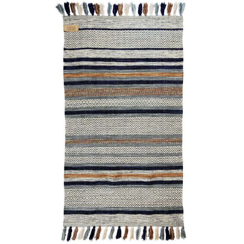 Antara cotton hand loom rug 90x150cm - NAVY